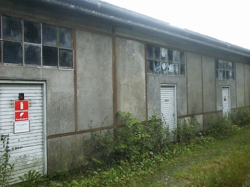 The north side of the airplane hangar, 2007